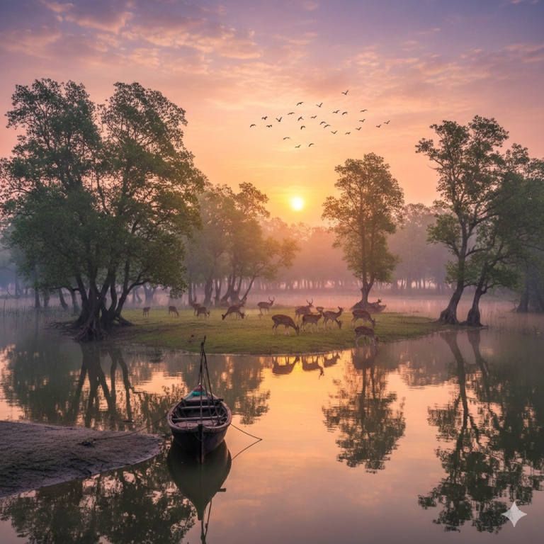 নিঝুম দ্বীপ জাতীয় উদ্যানে চিত্রা হরিণের দল