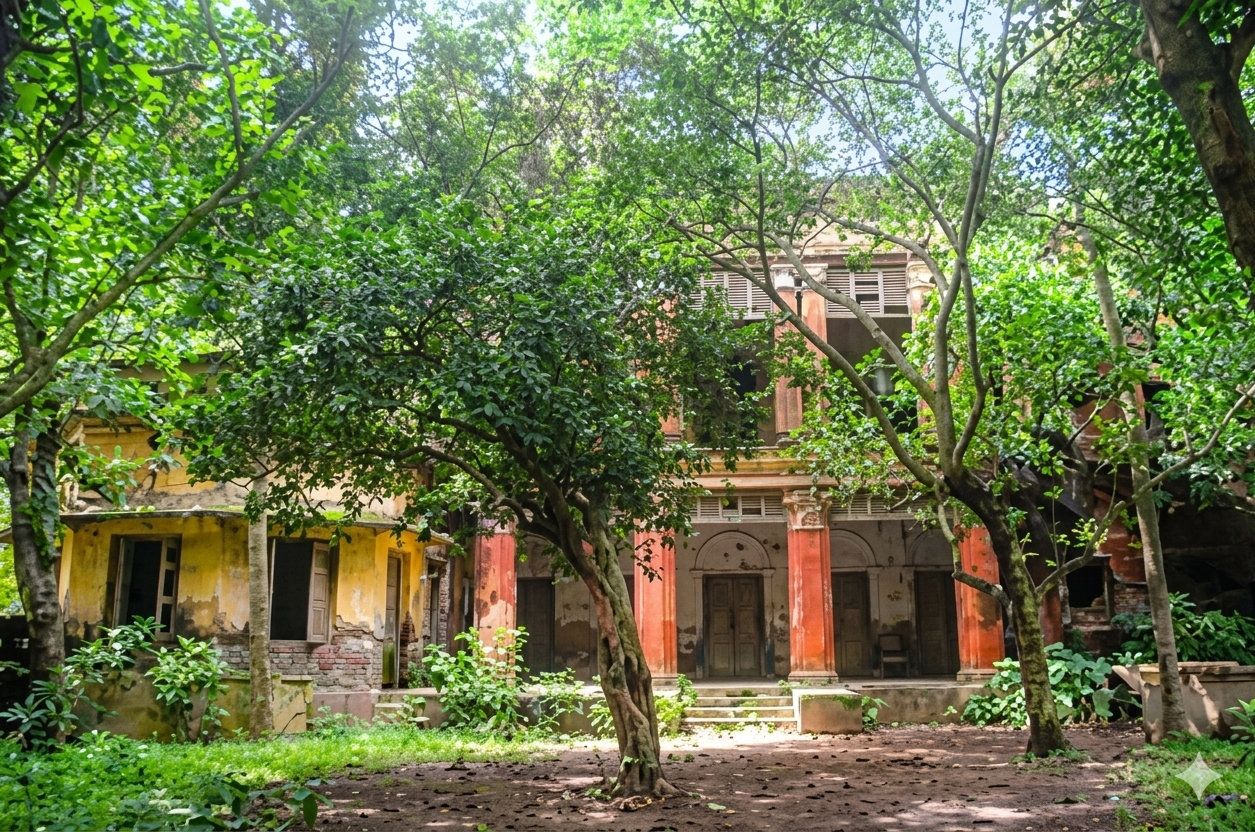 সবুজ প্রকৃতির মাঝে বলিহার রাজবাড়ির দৃষ্টিনন্দন স্থাপত্য