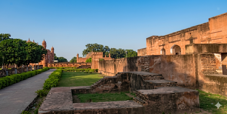 তাহখানা কমপ্লেক্সের মুঘল আমলের ঐতিহাসিক স্থাপত্যের দৃশ্য