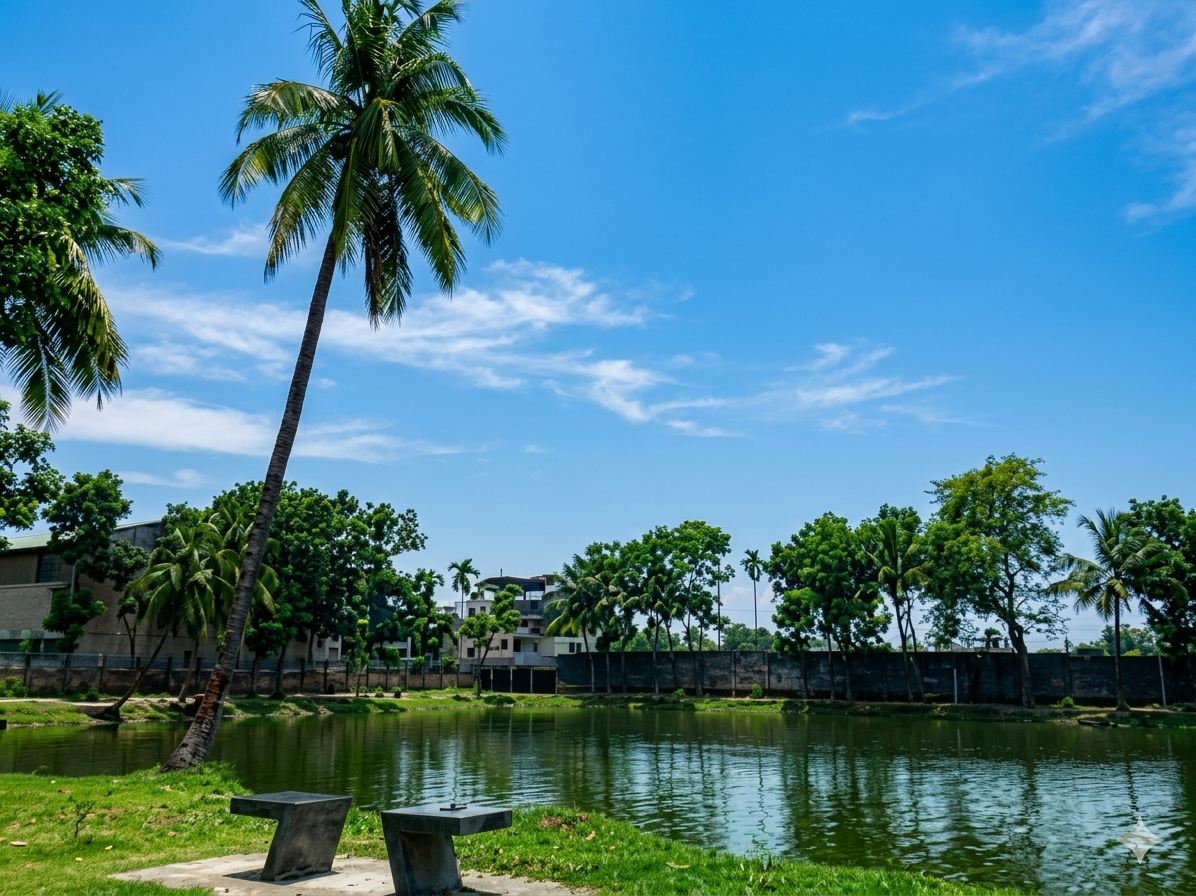 সবুজ প্রকৃতির মাঝে যশোর পৌর পার্ক